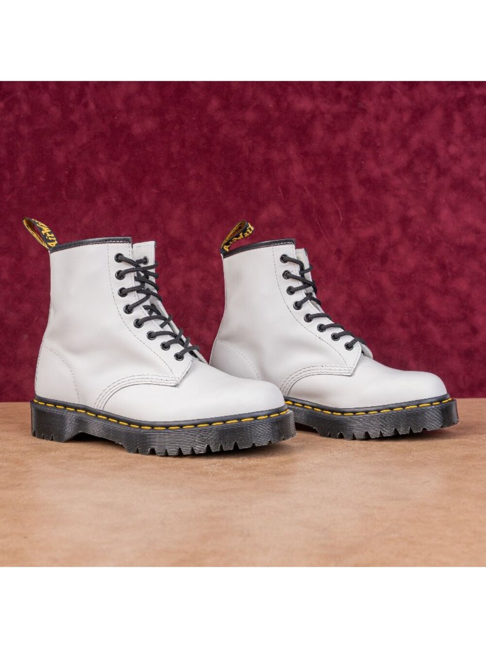 Dr Martens Unisex 1460 Bex White Leather Festival Combat Boots size M9 W10